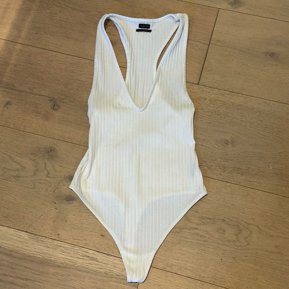 White Urban Outfitters Plunge Bodysuit